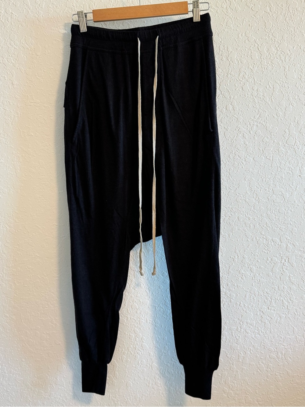 Rick Owens Women’s Black Drop-Crotch Drawstring Joggers
